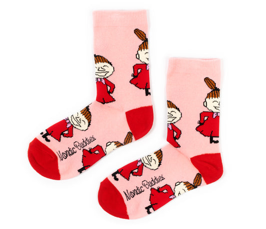 Moomin Ladies Socks - Little My Laughing Pink/Red