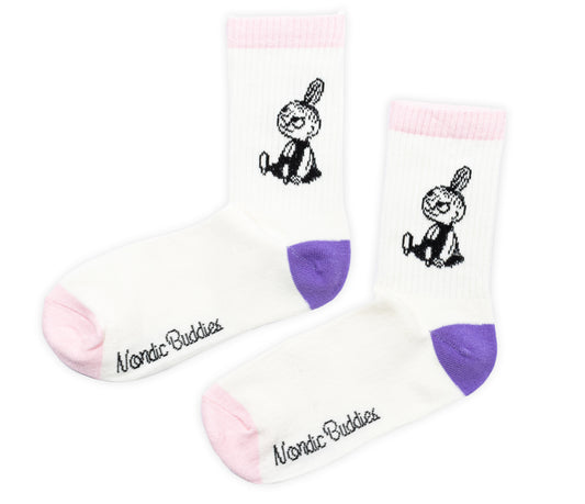 Moomin Retro Ladies Socks - Little My Sitting White/Pink/Purple