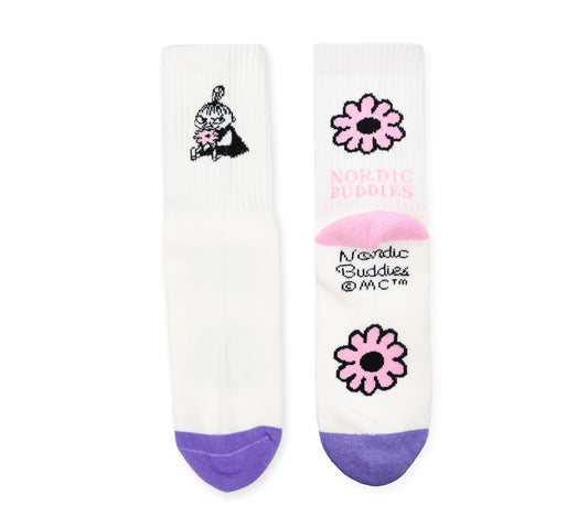 Moomin Retro Ladies Socks - Little My Flowers Pink/Purple