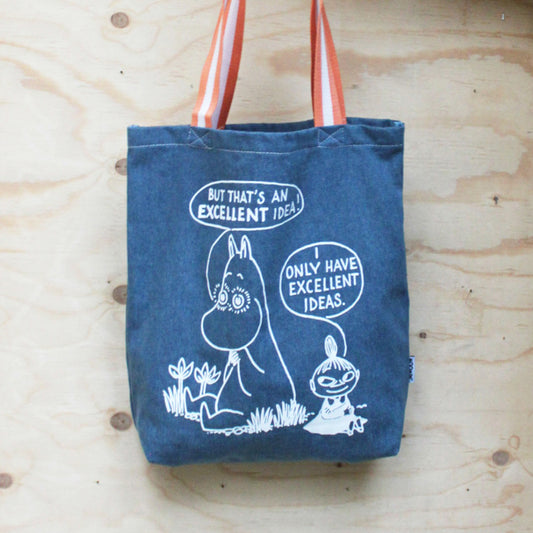 Moomin Denim Tote Bag - "Excellent Ideas"