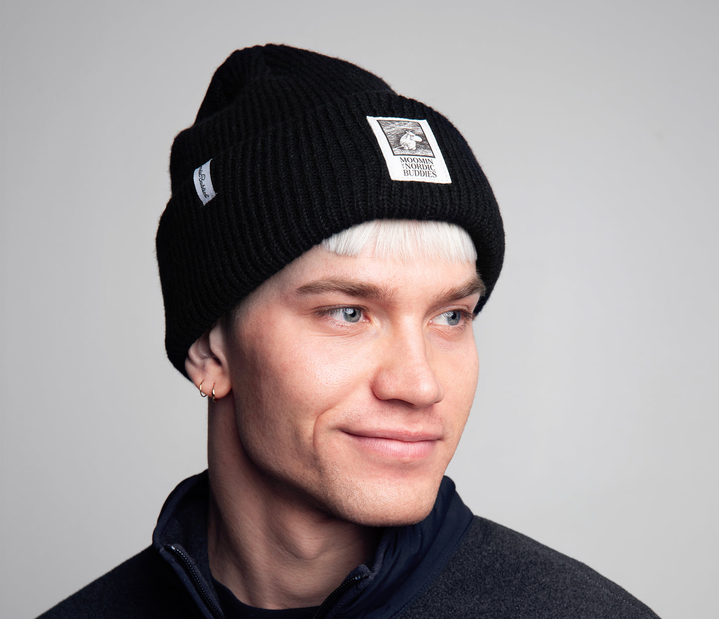 Moomin Adult Beanie Hat - Moomintroll Black