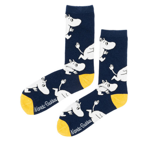 Moomin Mens Socks - Moomintroll Running Navy/Yellow