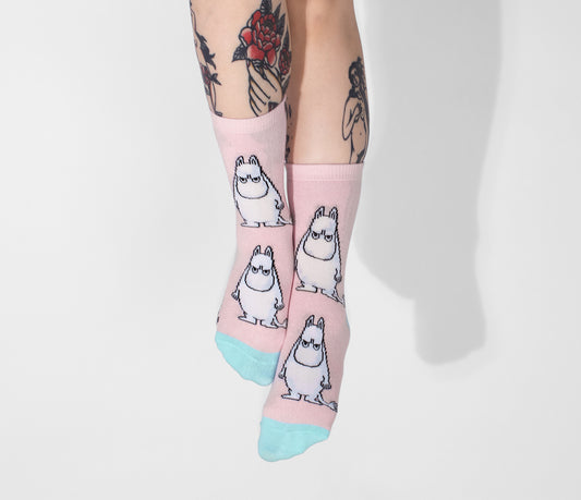 Moomin Ladies Socks - Grumpy Moomintroll Pink/Turquoise