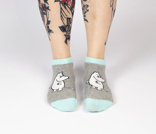 Moomin Ladies Ankle Socks - Moomintroll Grey/Blue