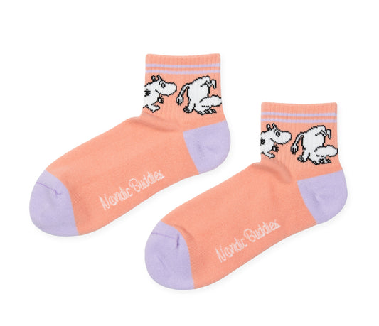 Moomin Ladies Ankle Socks - Retro, Coral