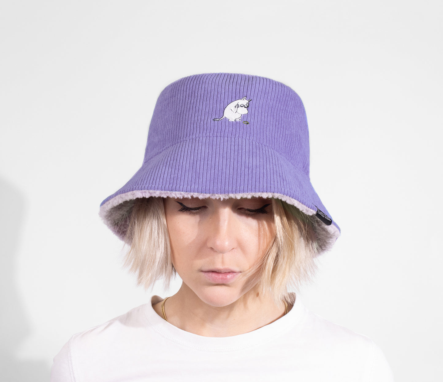 Moomin Adult Corduroy Winter Bucket Hat - Moomintroll Lilac