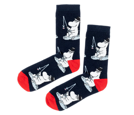 Moomin Mens Socks - Moominpappa Fishing Navy