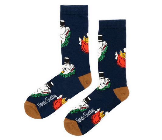 Moomin Mens Socks - Moominpappa Hammock Navy/Brown