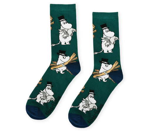 Moomin Mens Socks - Moominpappa Planning Green