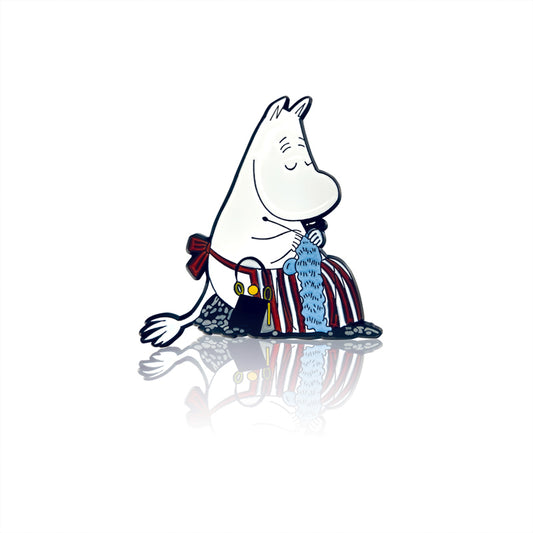 Moomin Enamel Pin Badge - Moominmamma Knitting