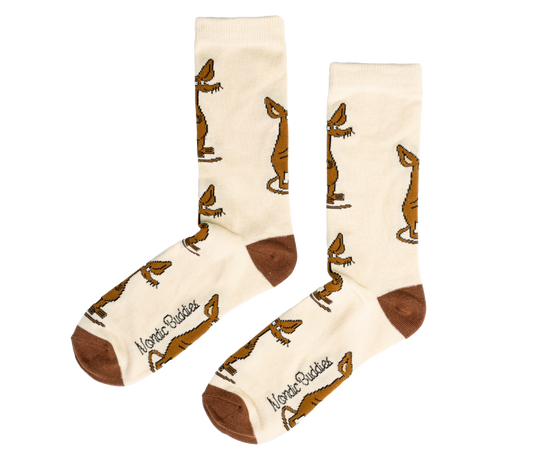 Moomin Mens Socks - Happy Sniff Beige