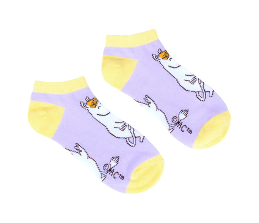 Moomin Ladies Ankle Socks - Snorkmaiden Lilac/Yellow