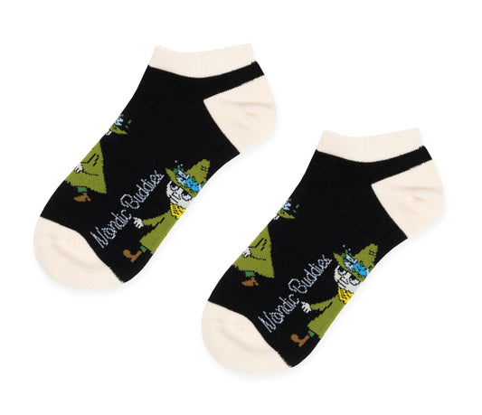 Moomin Ladies Ankle Socks - Snufkin Black/Cream