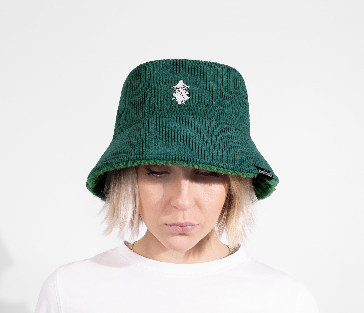 Moomin Adult Corduroy Winter Bucket Hat - Snufkin Green