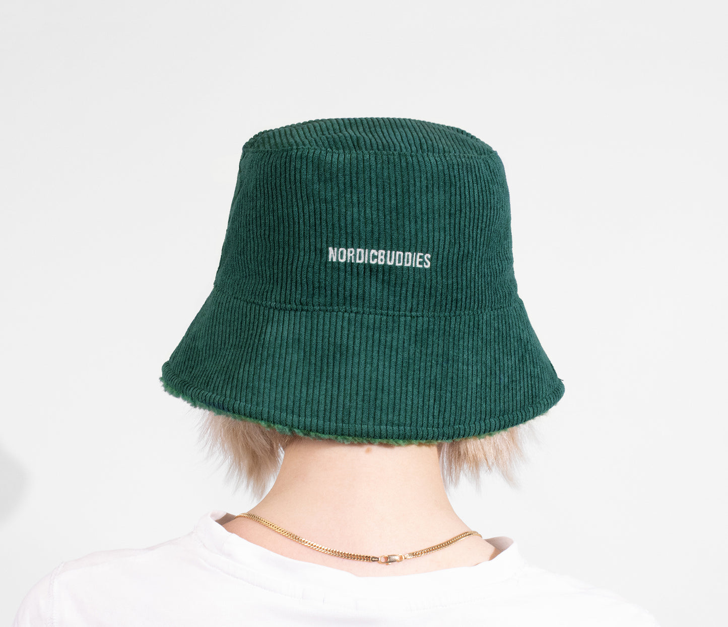 Moomin Adult Corduroy Winter Bucket Hat - Snufkin Green