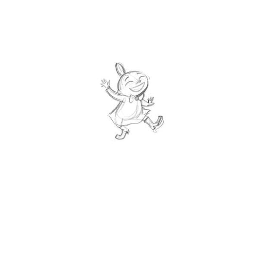 Moomin Greeting Card - Little My Dancing, Sketch