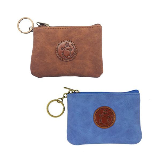 Leather Coin Purse - Brown/Blue