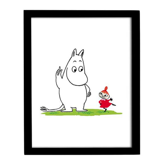 Moomin Art Print - Moomintroll & Little My (White)