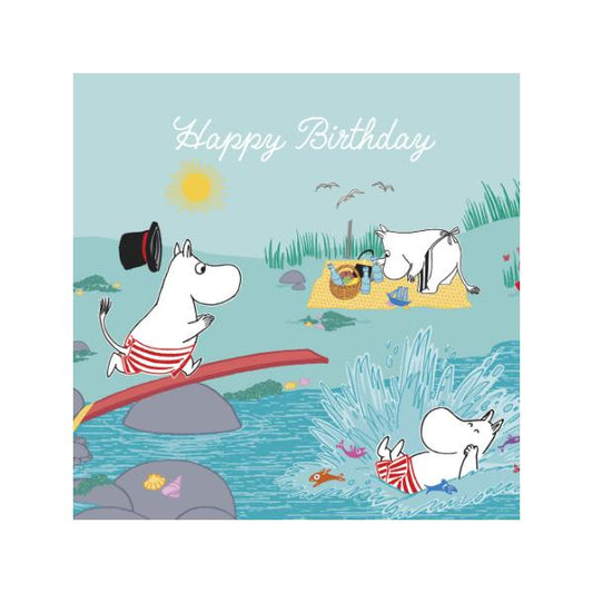 Moomin Card - Happy Birthday/Splash, Square