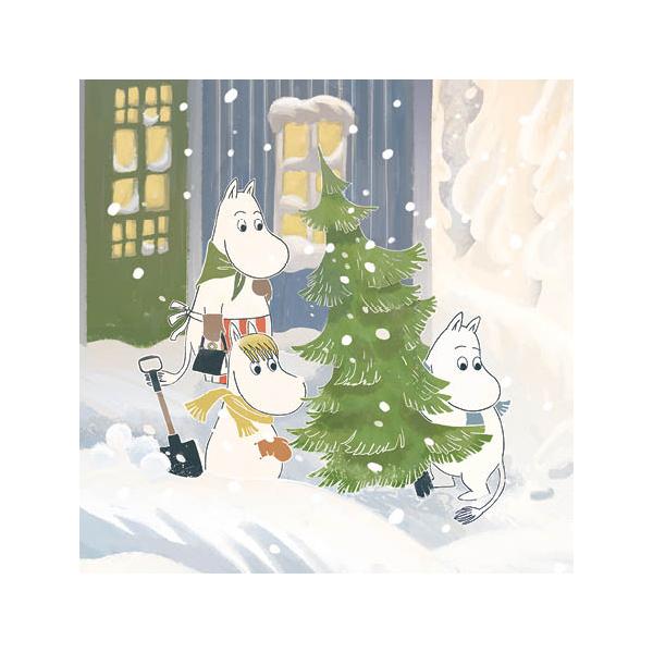 Moomin Square Christmas Card - Shovelling