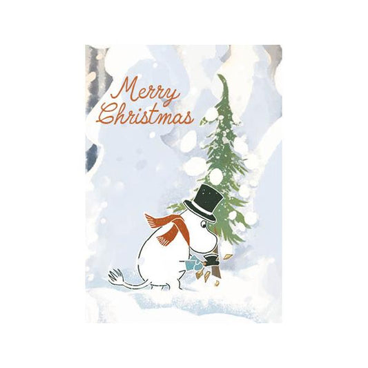 Moomin Christmas Card - Cutting the Tree