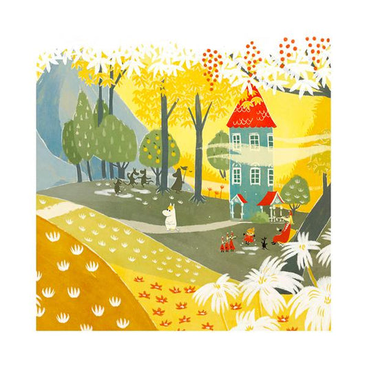 Moomin Square Greeting Card - Autumn House